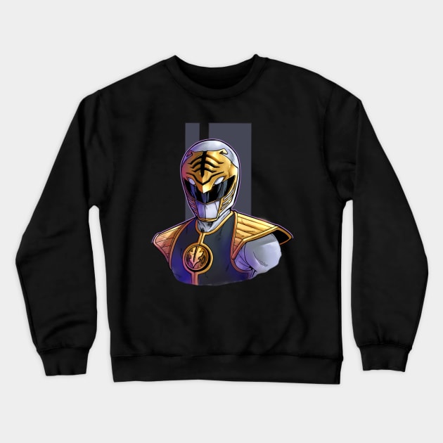 Tommy The White Ranger Crewneck Sweatshirt by AdventureWizardLizard